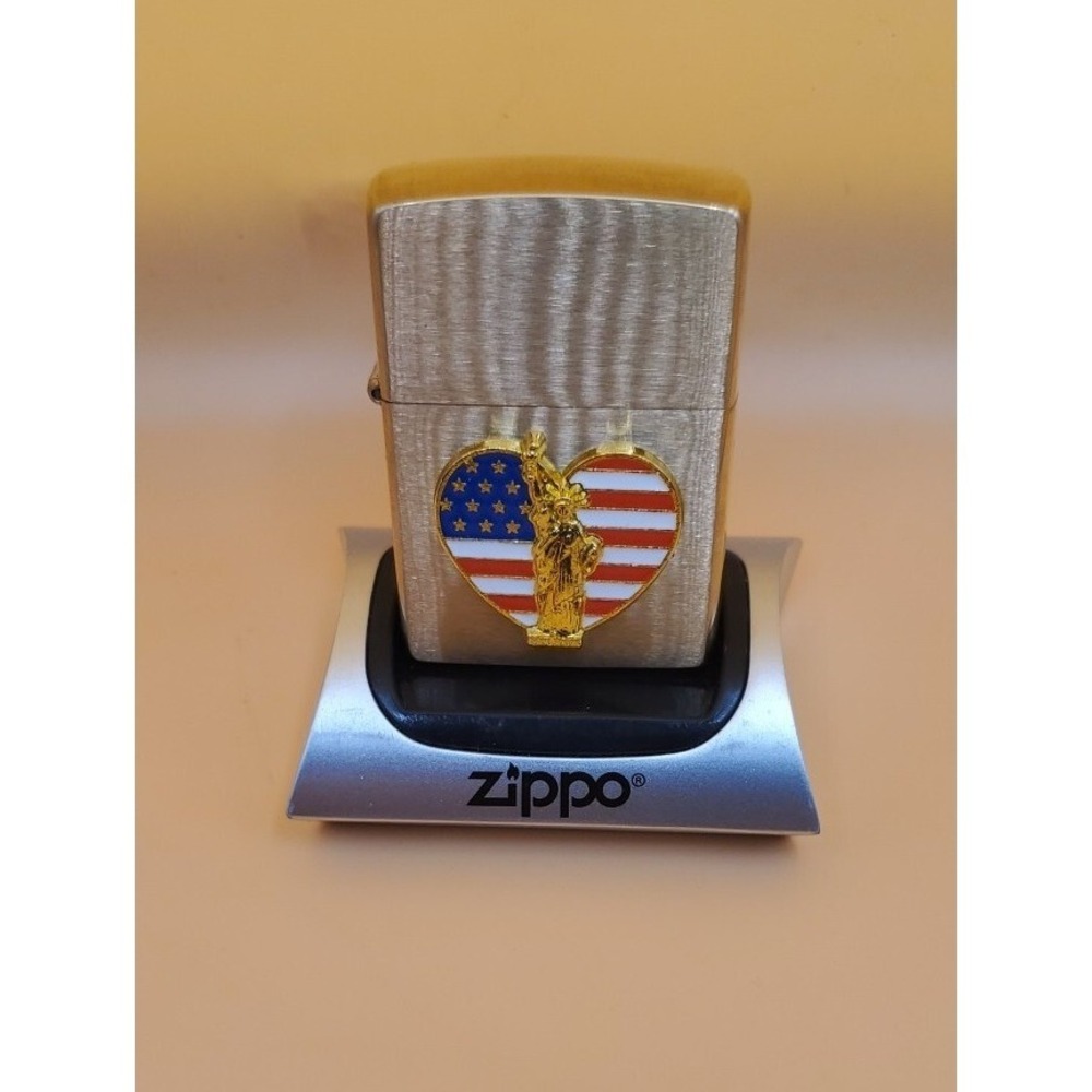 Zippo Lighter Statue Of Liberty Medallion,  Brass  New And Unused